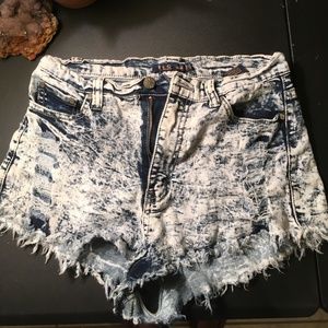 Acid Wash Denim Shorts